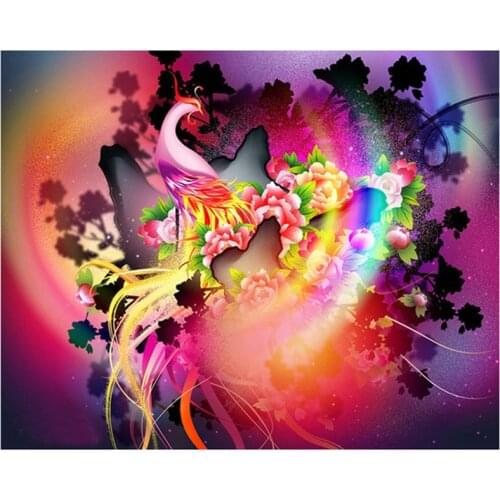 5D DIY Full Round/Square Diamond Painting Flowers & Phoenix 3D Embroidery Cross Stitch Rhinestone Mosaic Home Decor Art Yc931