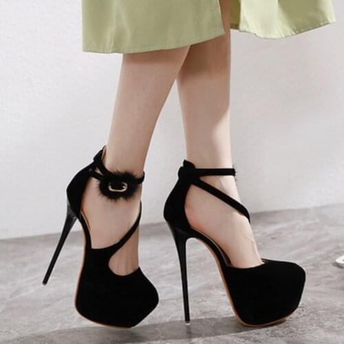 Summer retro buckle womens sandals fish mouth comfortable super high heel sandals fashion wild banquet high heels