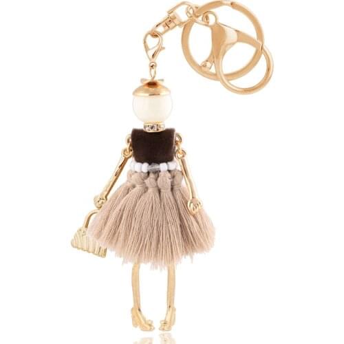 Fashion Key Chain For women 2020 Trendy Tassel Keychain Girl Beauty Bag Pendant Lady Statement Charm Car Jewelry Wholesale