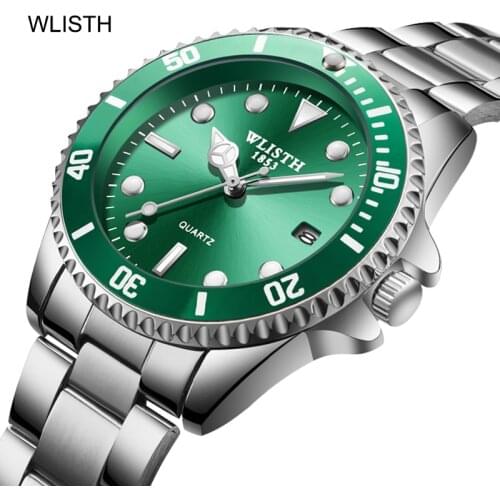 WLISTH Watch Men Top Brand Luxury Fashion Waterproof Clock Male Sport Watches Mens Quartz Wristwatch Steel Relogio Masculino