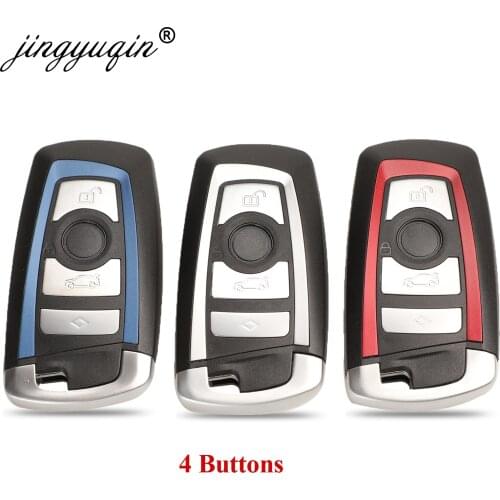 Jinyuqin 4 Buttons Smart Remote Keyless Shell for BMW F CAS4 5 Series 7 Series Smart Key Fob Case
