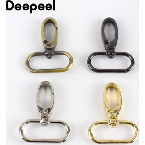 Deepeel 10pcs 32mm Metal Bags Strap Buckles Lobster Clasp Collar Carabiner Snap Hook DIY KeyChain Bag Part Accessories F4-3