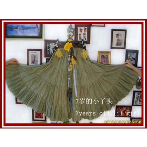 Cotton 4Tiered 18Yards Ats Gypsy Tribal Belly Dance Skirt EH32