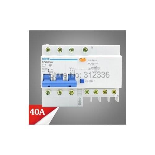 Free Shipping Two years Warranty NXBLE-63 DZ47LE-63 C40 3P+N 40A 3 pole ELCB RCD earth leakage circuit breaker residual current