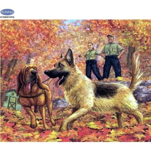 Dog picture,Diy Diamond Painting Cross Stitch Diamond Mosaic Needlework Crafts Full Diamond Embroidery shepherd dog Home Decor