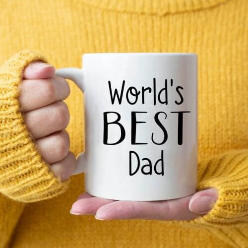 Worlds Best Dad Coffee Mug 350ml Creative Ceramic Beer Mugs Father Papa Birthday Gift Tea Cups Drop Shipping