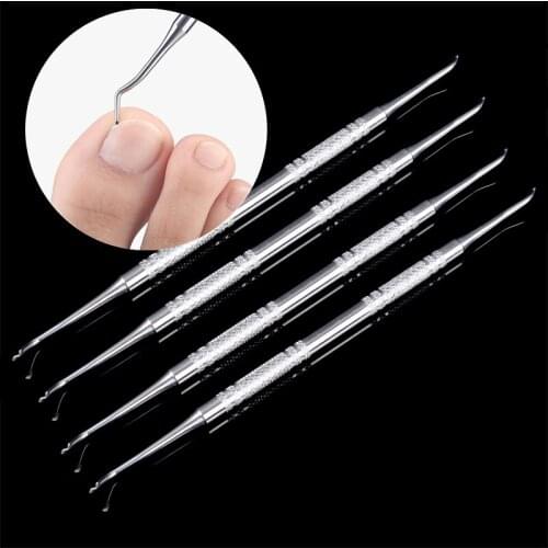 1pc Stainless Steel 2 Way Multifunction Nail Art Spoon Cuticle Pusher Remover Dead Skin Groove Pick DIY Nails Pedicure Tools