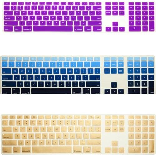 Desktop Protector Flim Colorful Silicone Keyboard Cover Skin With Numeric Keypad For Apple iMac G5/G6