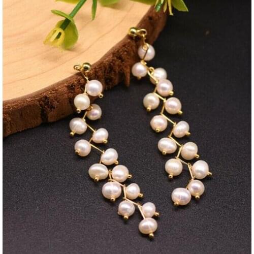 New Favorite Pearl Earrings Very Perfect 6-7mm Natural Freshwater Pearls S925 Gold Color Silver Stud Earring Fine Jewelry