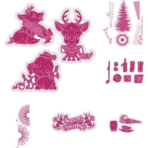 Christmas Tree Reindeer New Cutting Dies Scrapbook Diary Decoration Stencil Embossing Template DIY Greeting Card Handmade Gift