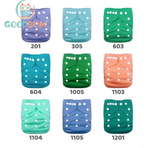 Goodbum Solid Color Washable Adjustable Cloth Diaper Pocket Nappy