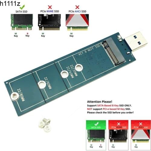 1PCS M.2 to USB Adapter B Key M.2 SSD Adapter USB 3.0 No Cable Needed USB to 2280 M2 SSD Drive Adapter NGFF Converter SSD Reader