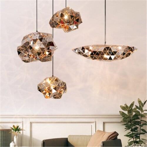 Postmodern Luxury Stainless Steel Pendant Lamps Creative Mirror Surface Living Room Dining Bar Lamp Fixtures LED Bulbs Metal E27