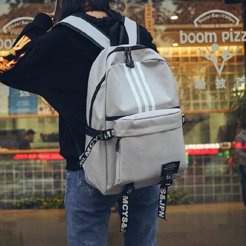 Simple Striped Women backpack Fashion Junior high school student school bag Harajuku Unisex travel backpacks Girls Book Mochilas