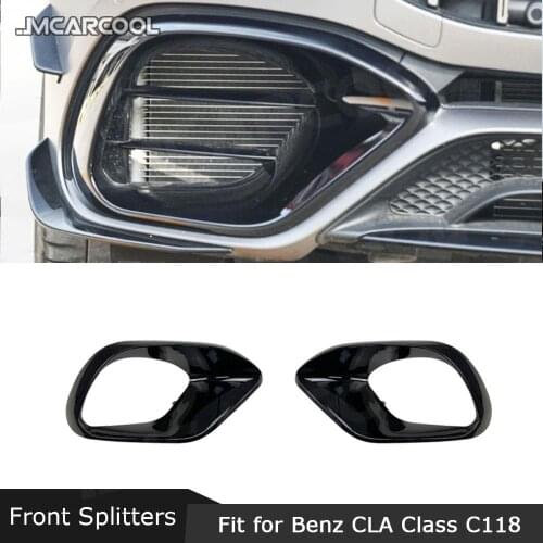 Dry Carbon Fiber Front bumper Fog Lamp Vent Splitters Car Decoration for Mercedes Benz CLA Class W118 C118 CLA45 AMG 2020