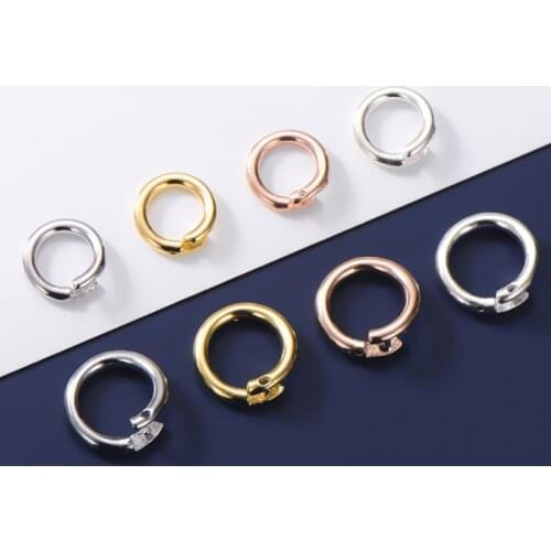 925 Sterling Silver Open Ring Connector Buckle 8mm 10mm Handmade Necklace Bracelet Connector Clasp Ring DIY Jewelry Findings