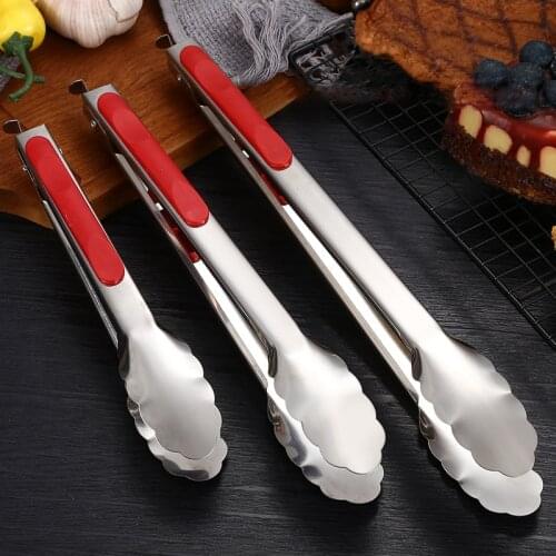 Stainless Steel Food Clip BBQ Grilling Tong Salad Bread Serving Tong Kitchen Barbecue Grilling Cooking Tong Kitchen Tool