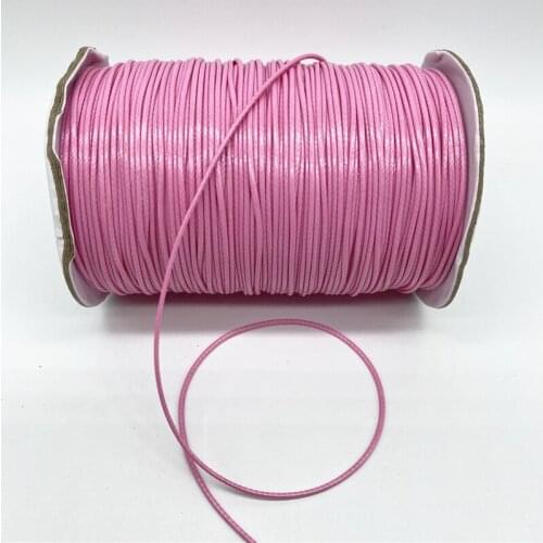 0.5/0.8/1.0/1.5/2mm Pink Waxed Cord Rope PU Leather Thread String Necklace Rope For Jewelry Making DIY Shamballa Bracelet