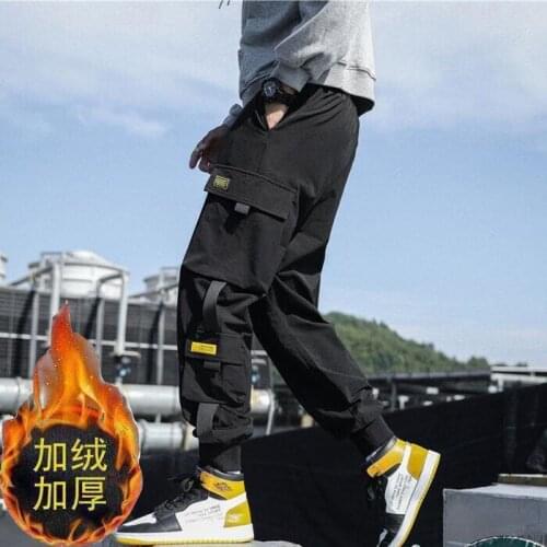 Thicken Men Multi-pocket Harem Hip Pop Pants Trousers Streetwear Sweatpants Hombre Male Casual Fashion Cargo Pants Men
