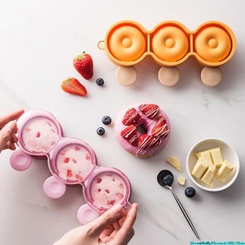 Donuts Silicone Ice Cream Molds Ice Cube Tray Popsicle Maker DIY Homemade Freezer Ice Lolly Mould Home Ice Cream tools