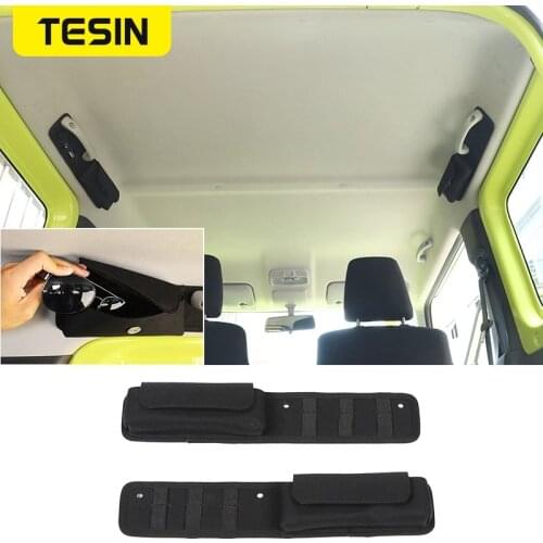 TESIN Stowing Tidying Car Top Grab Handle Storage Bag Sunglasses Bag Organizer Accessories for Suzuki jimny 2019 2020 2021