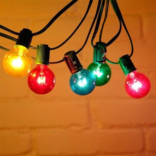 Thrisdar 7.5M 25PCS G40 Festoon Globe Bulbs Fairy String Light Christmas Fairy Garland Light For Outdoor Garden Party Wedding