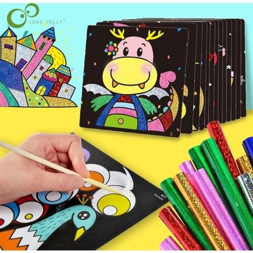 15pcs/Set Fairy Tales DIY Magic Transfer Wticker Transfer Painting Crafts for Kids Arts And Crafts Toys for Children Gift GYH