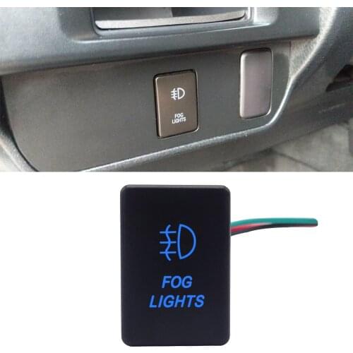 Wsen Push Switch with Fog Lights Symbol Blue Backlight ON-Off Switch with Connector Wire Kit Fit For Toyota Yaris Tacoma Tundra
