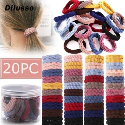 1 Boxes/20pc Women Elastic Hair Ties Band Ponytail Holder Beading Accessories Hair Bands Cute Cheap Free Shipping