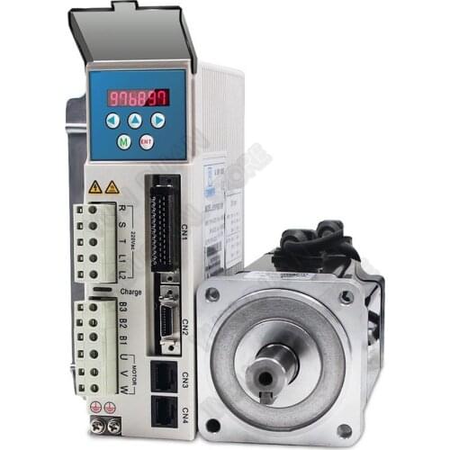 1KW Servo 23bit Multi-turn absolute encoder 80mm 220V 1HP/3PH AC 3.18Nm 3000RPM Motor Driver Kits For CNC lathe router Robot JMC