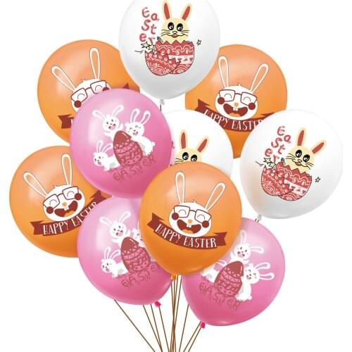 12-Inch Cartoon Bunny Easter Sequined Balloon Set Party Decoration Supplies