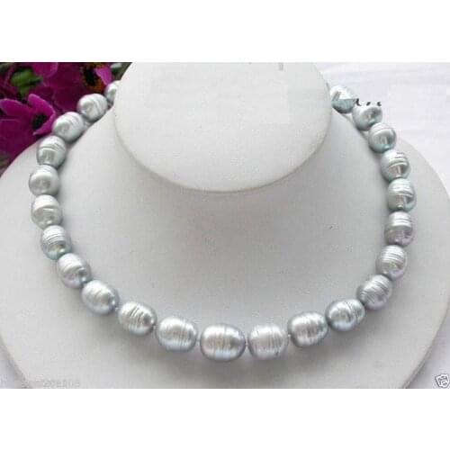 18" AAA 12-14MM TAHITIAN NATURAL GRAY PEARL NECKLACE