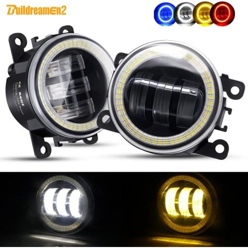 2 X Car Fog Light Assembly Angel Eye DRL LED Lens Fog Daytime Running Lamp 30W 6000LM 12V For Fiat Sedici Panda 500 Punto Evo