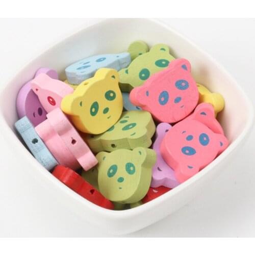 Natural Wooden beads 2018 new Bear Spacer Beads For Jewelry Making 23x17mm 20Pcs DIY KL131