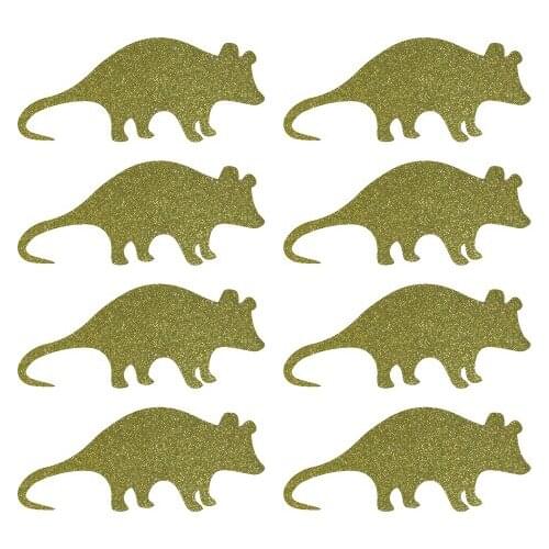 3.8x1.6cm possum gold glitter sticker label