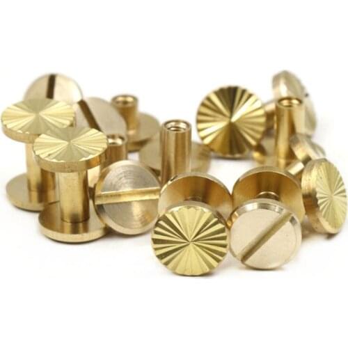 1 PCS Sun Pattern Wallet Bag Brass Belt Screw Rivet Chicago Diy Handmade Fastener Garment Hardware Leather Craft Part