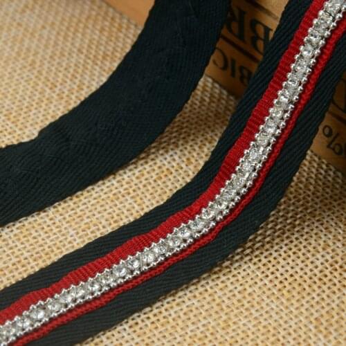 5yards/Lot Rhinestone Applique Bead Beaded Trims Sew On Collar Ribbon 2cm Width Jewelry Headpiece DIY Dress Belt