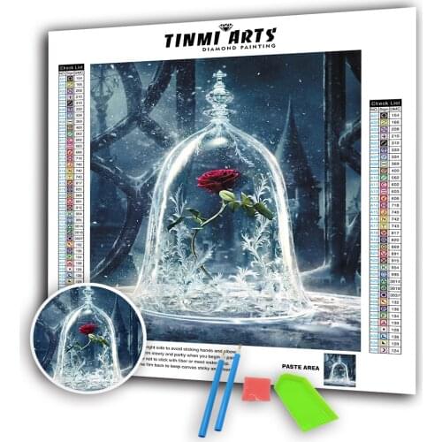 Diamond Embroidery Flower Picture Rhinestones Diamond Painting Cross Stitch Rose Full Round Diamond Mosaic Full Kit