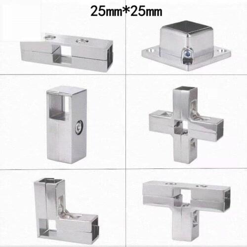 Freeshipping 25mm*25mm Stainless Steel Square Pipe Connector, Stainless Steel Tee Connector, Exhibition Frame Assembly Fastening