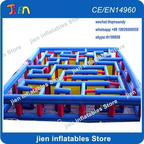 Free air shipping,12x12x2mh+2pcs air blowers giant inflatable maze haunted for sale