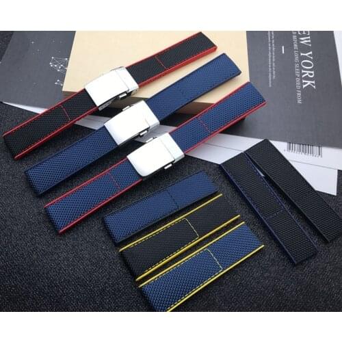 Black blue Watch Band Watchband For Breitling strap Nylon for NAVITIMER WORLD Avenger/navitimer belt 22mm logo on free tools