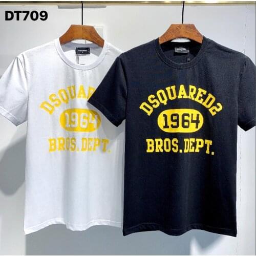DSQUARED2- Letter Print, Classic 1964 couple models, 2021 mens T-shirt DT709