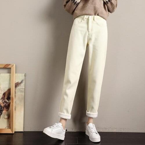 Denim Jeans for Women Pants Plus Size New Winter Warm Jeans Women 2021 High Waist Casual Velvet Ladies Trousers Female Pantalon
