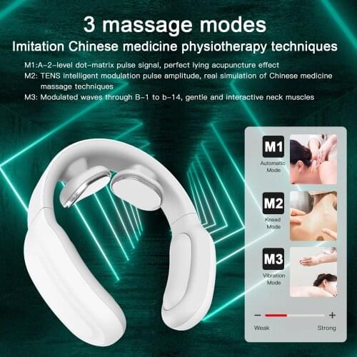 EMS Neck Massager Health Care Electric Neck Shoulder Arm Leg Waist Massage Muscle Relaxation Electric Pain Relief Pulse Smart