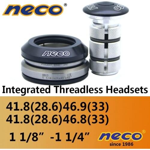 NECO bike headset 42 47 41.8 46.8 46.9mm 1 1/8 1 1/4 tapered bearing headset for road bike MTB mountain bike