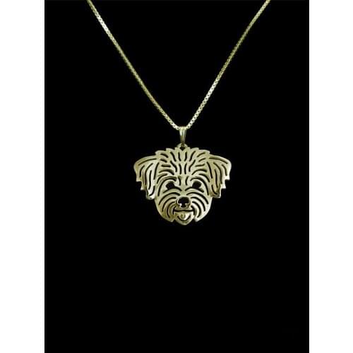 Havanese pet haircut dog pendant necklace women gold silver plated statement necklace