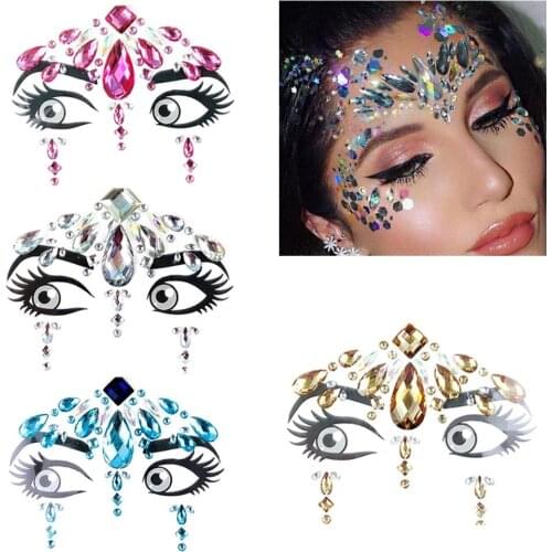 Crystal Gems Flash Eye Diamond Jewelry Decor Eyeshadow Temporary Waterproof Tattoo Girls Festival Glitter Body Art Face Stickers