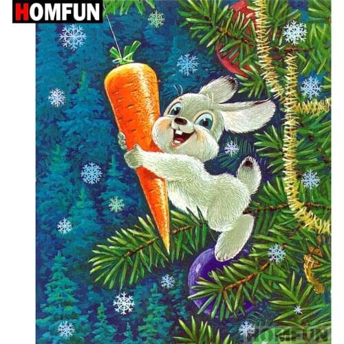HOMFUN Art 5D Diy Diamond Painting "Cartoon rabbit" Diamond Pictures Cross Stitch 3D Rhinestone Embroidery Decor A07091