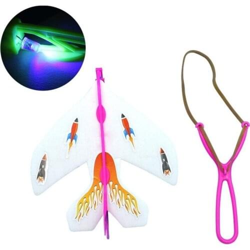 Catapult Luminous Toy Airplane Flash Elastic Gyroplane Childrens Toy Light and Easy To Take Off Assembled Toys Can Improve