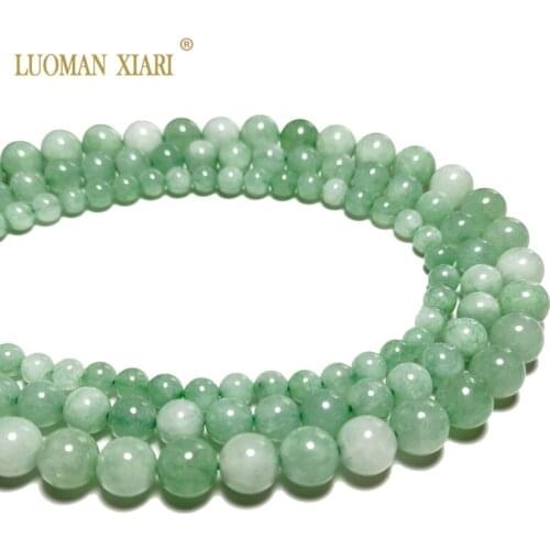 Wholesale Natural Blue Jades Round Stone Beads For Jewelry Making DIY Bracelet Necklace Materials 4/6/8/10 mm Strand 15